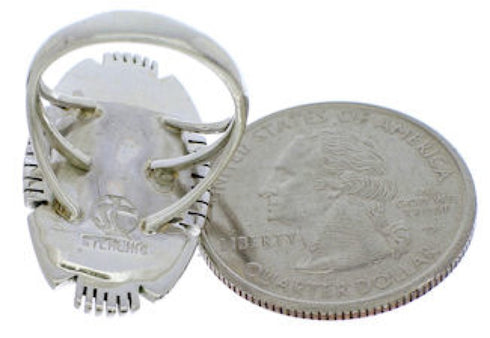 Silver Turquoise Southwestern Jewelry Ring Size 5-3/4 TX40686